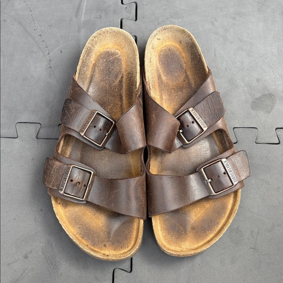 Birkenstock Men’s Brown Sandals size 41 Made in Germany - Picture 3 of 9
